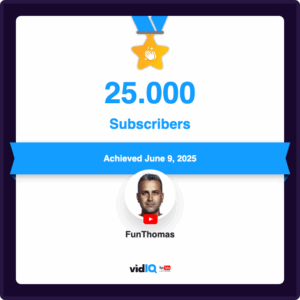 25.000 Abonnenten bei YouTube